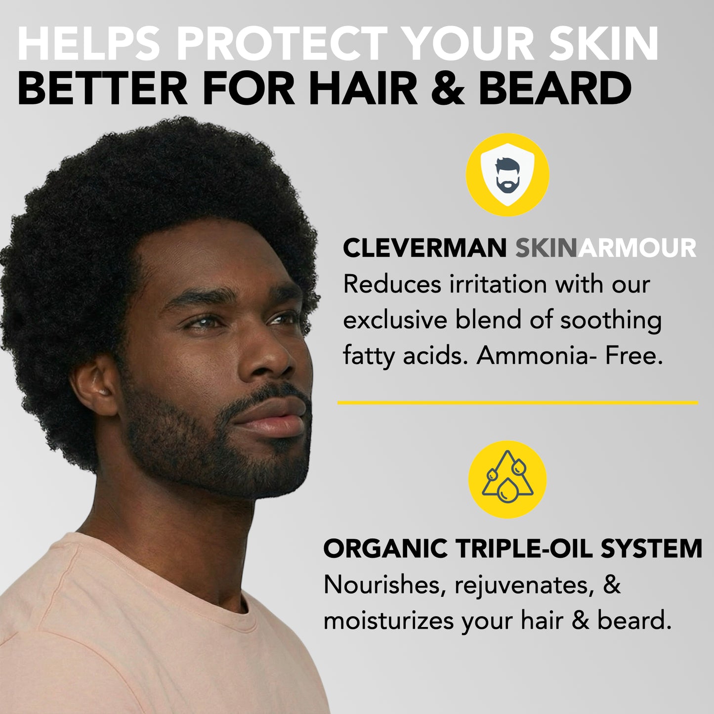 2X Pack Coarse & Coily Hair Reusable Beard & Hair Dye Kit – 10 Uses, Natural Gray Coverage - Black