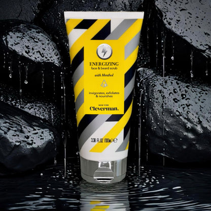 Energizing Face & Beard Scrub for Men - Menthol-Infused Refreshing Cleanser-All Skin Types - 100ml