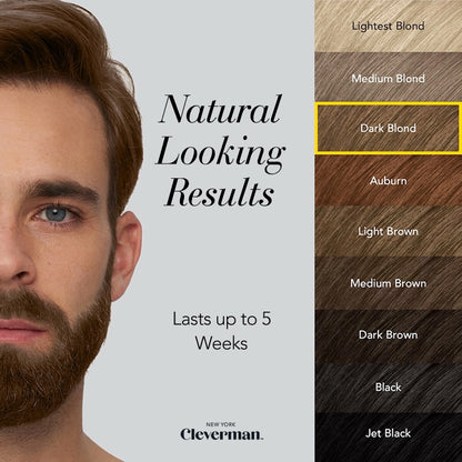 Reusable Beard & Hair Dye Kit - Up to 5 Uses, 7-Min Natural Gray Coverage with SkinArmour - Dark Blond